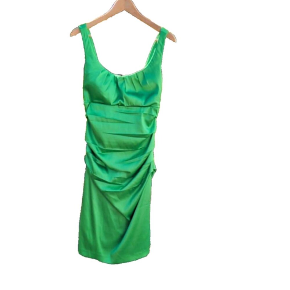 Signature by Sangria | Ruched Green Cocktail Dress | NWT | Size 8